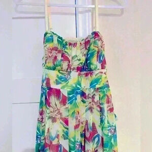 Jonathan Martin Green Floral Maxi Dress- Size 8- Excellent Condition